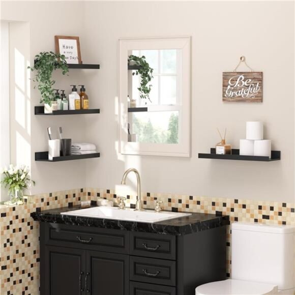 Floating Shelves for Wall, Wall Shelves for Decor Storage Set of 6, - Picture 2 of 7